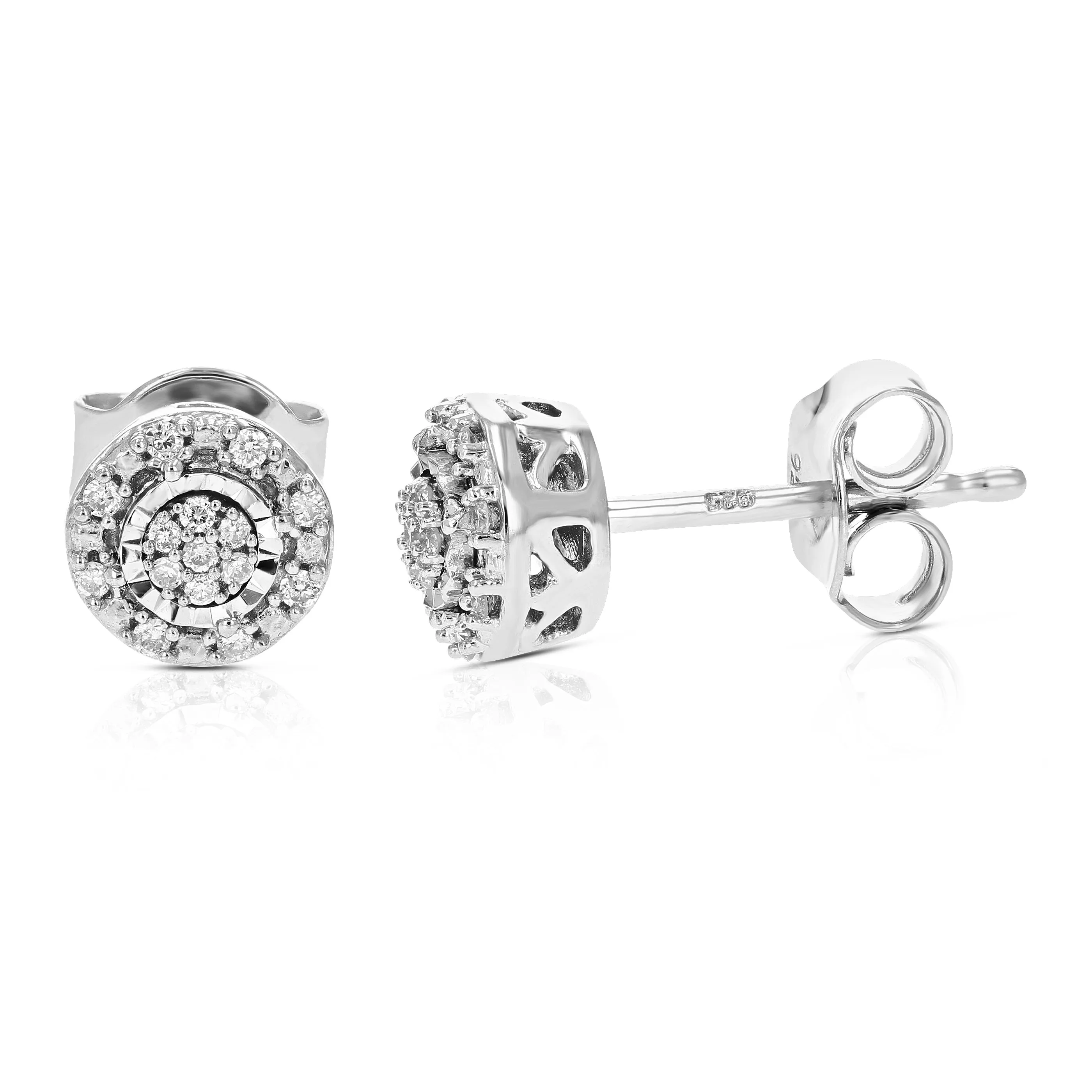 1/10 cttw Composite Diamond Stud Earrings in .925 Silver