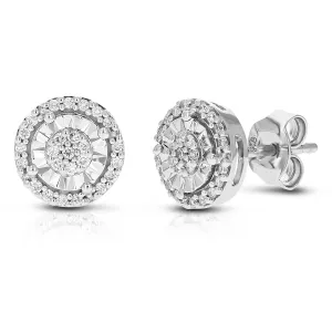 1/4 cttw Classic Diamond Stud Earrings in Silver