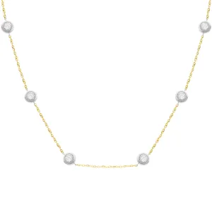 14K GOLD 18" LARGE DIAMONDS BY THE YARD NECKLACE