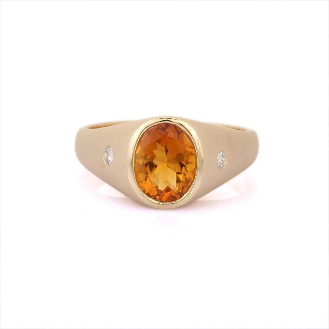 14K Yellow Gold Citrine Ring