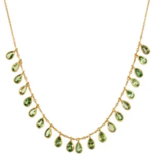 14KY Tsavorite Demi-Fringe Necklace