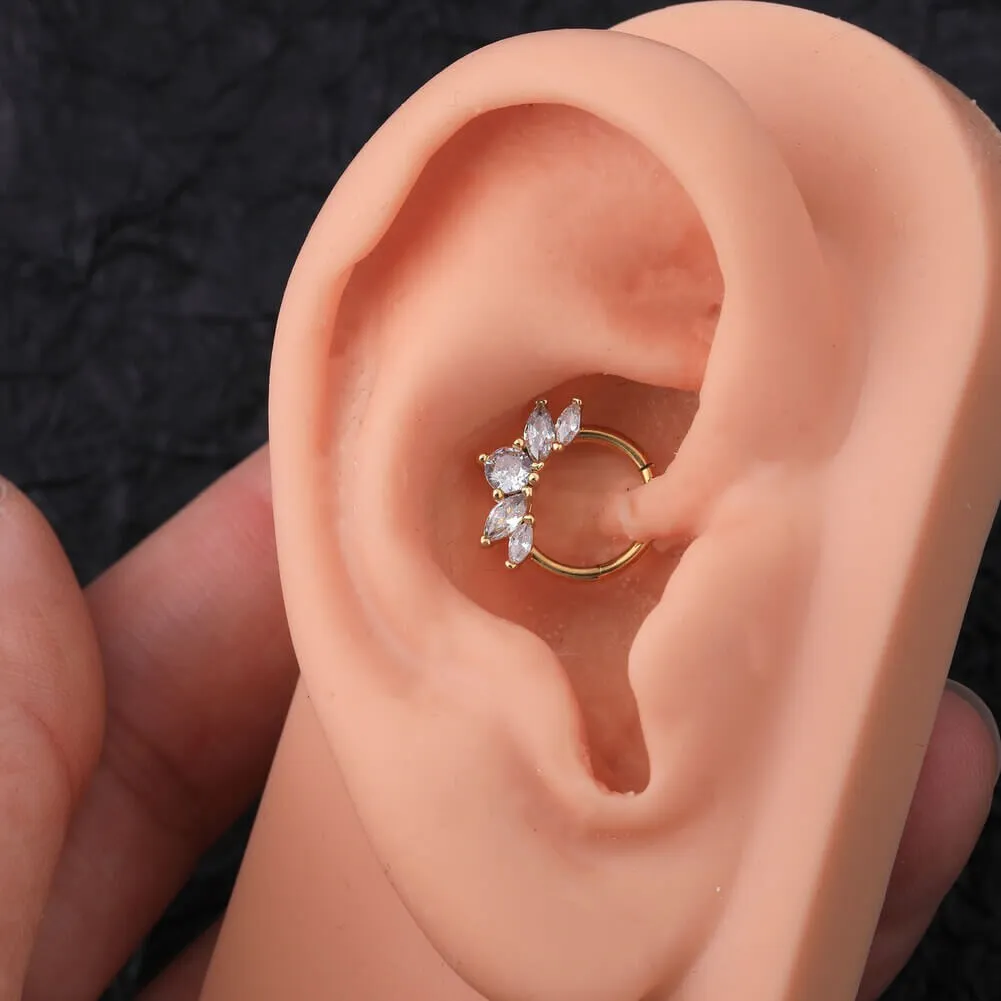 16G CZ Crown Daith Earring Septum Ring