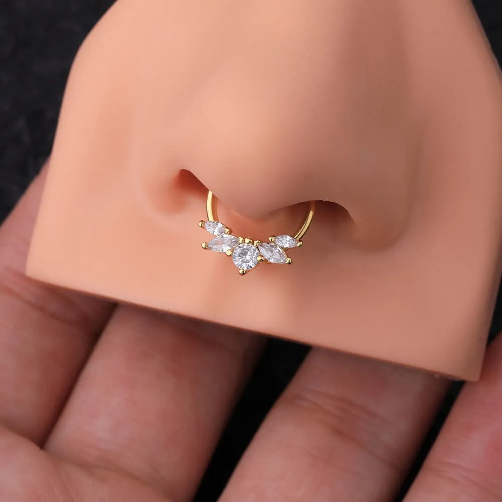 16G CZ Crown Daith Earring Septum Ring