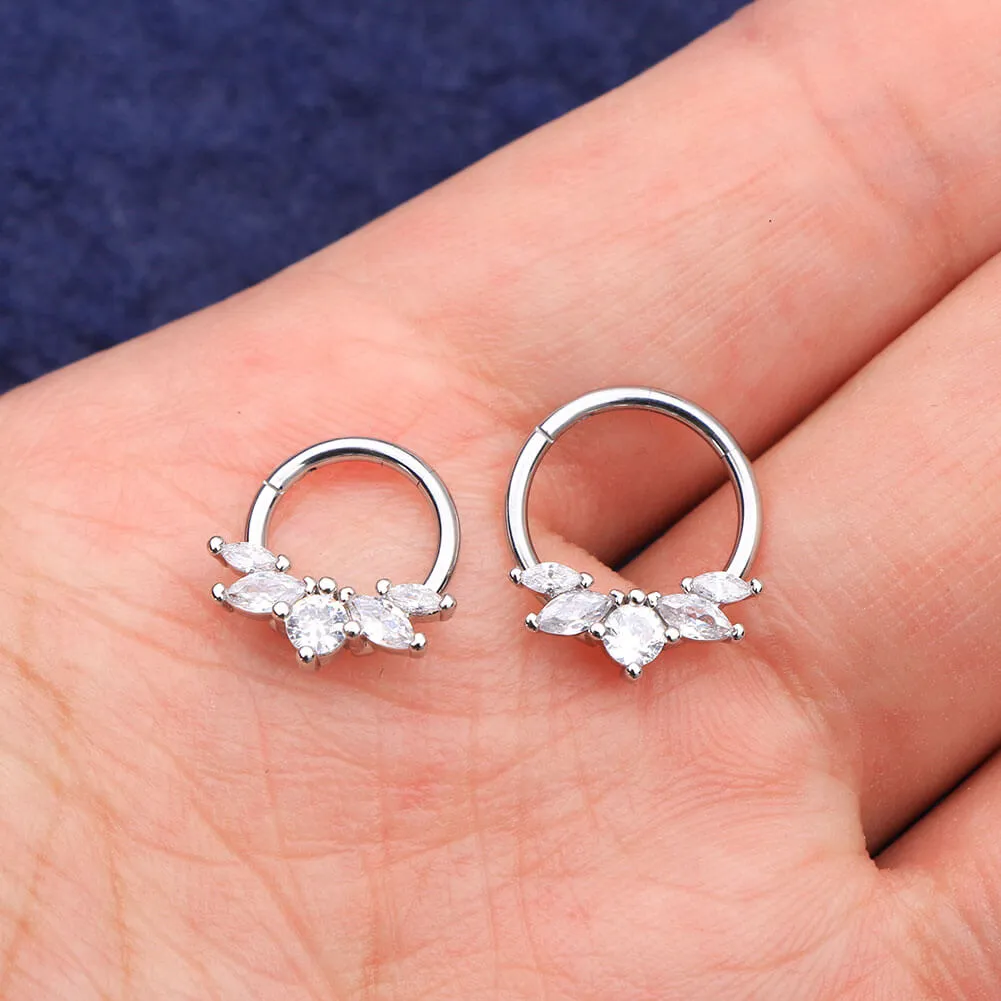 16G CZ Crown Daith Earring Septum Ring