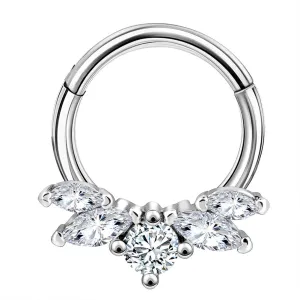 16G CZ Crown Daith Earring Septum Ring