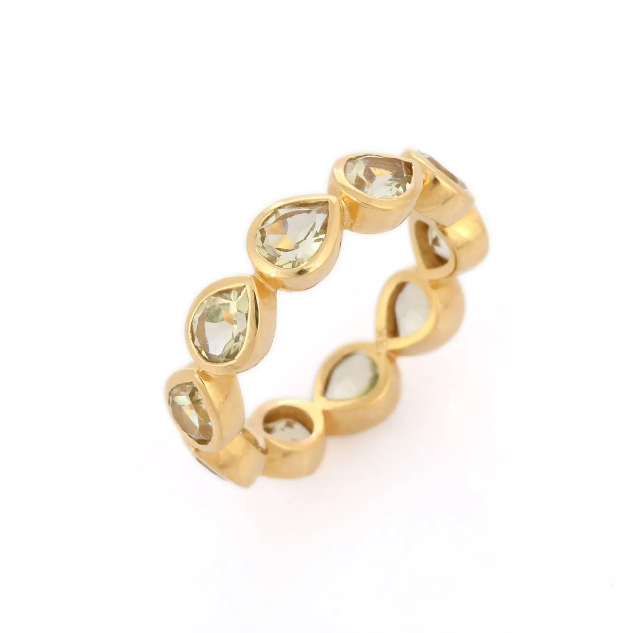 18K Gold Lemon Topaz Eternity Band