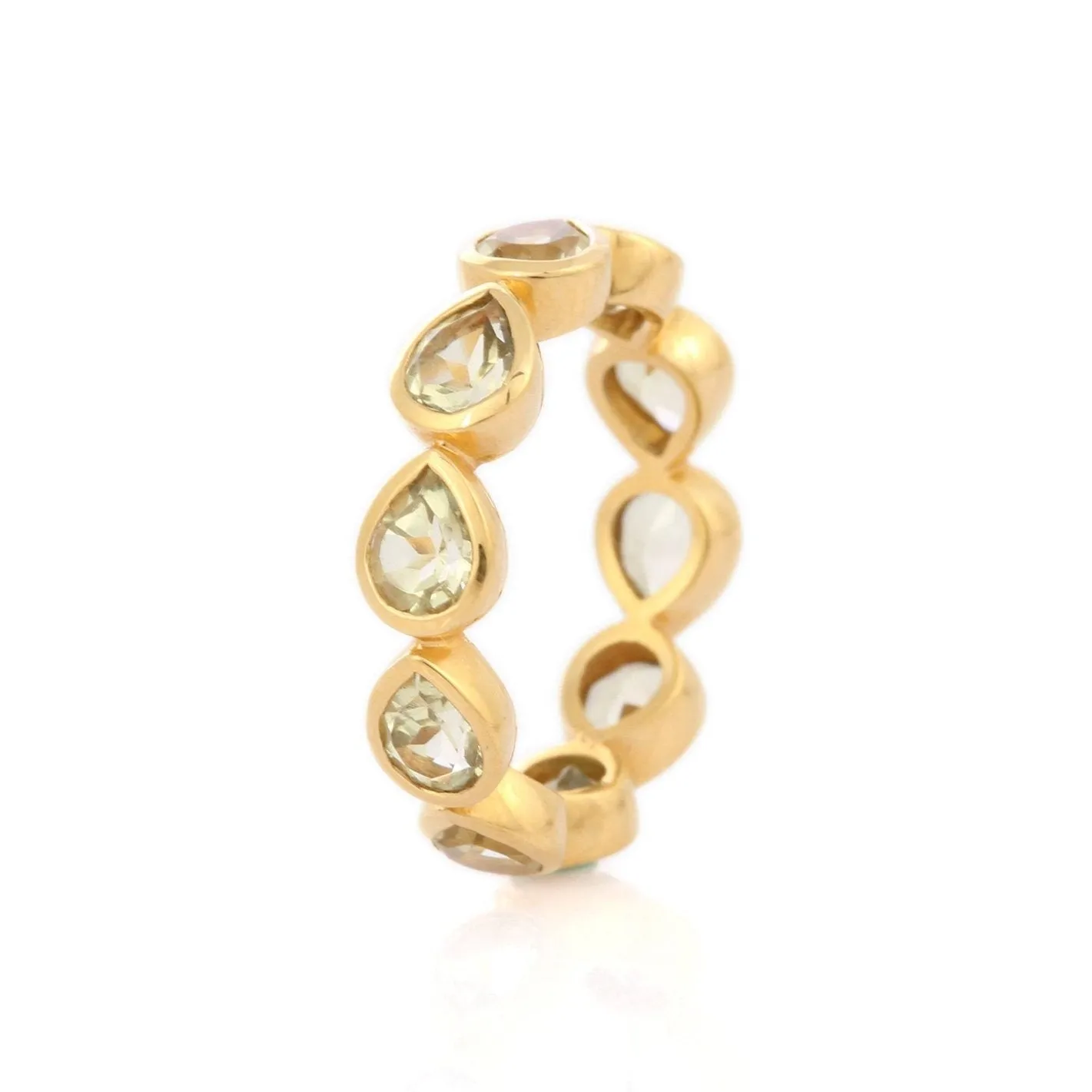 18K Gold Lemon Topaz Eternity Band