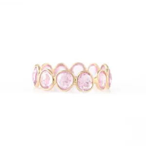 18K Gold Pink Sapphire Eternity Band