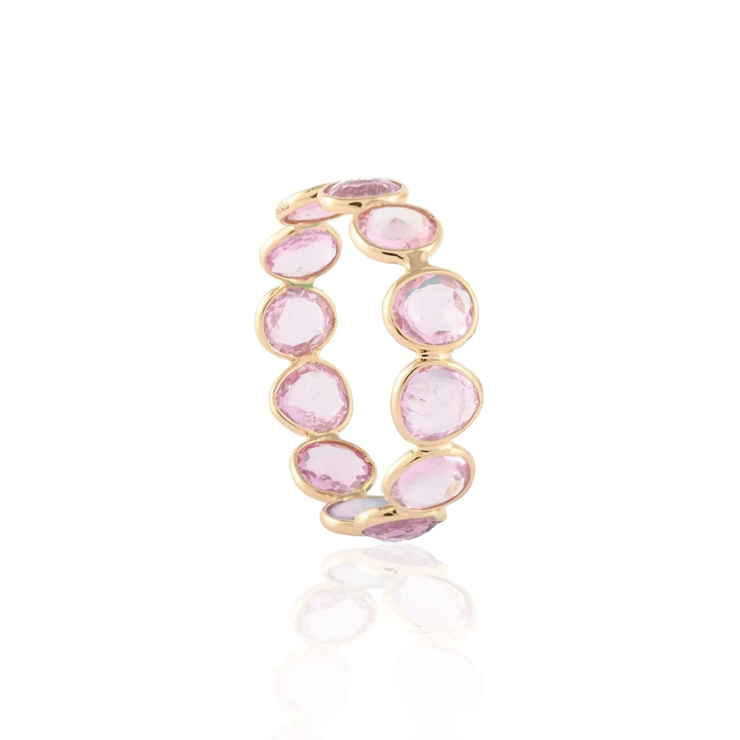 18K Gold Pink Sapphire Eternity Band