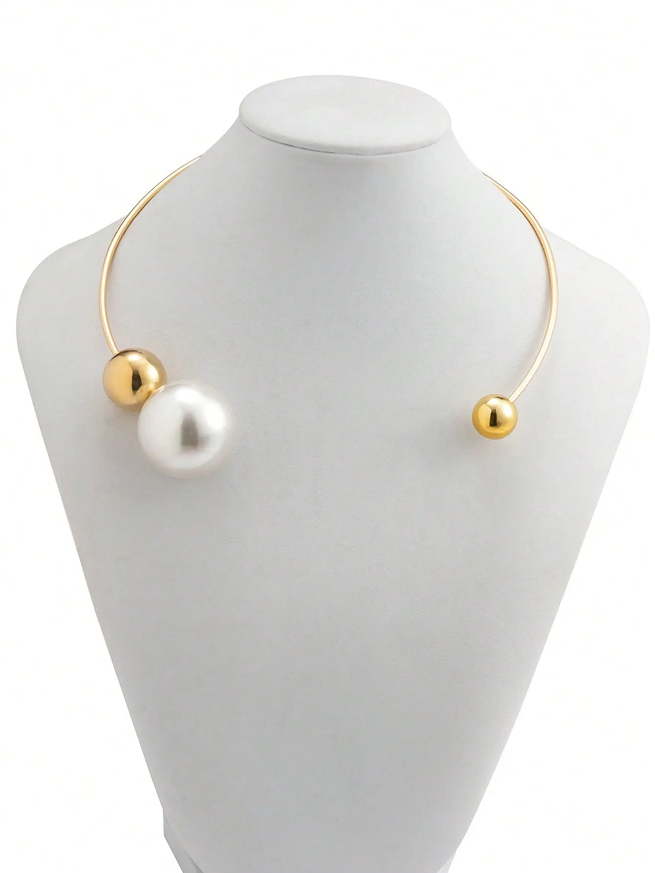 1pc Open Collar Ball Shaped Statement Necklace Statement Necklace Modern