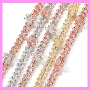 【3-29#】rose gold butterfly necklaces  for female daily business party