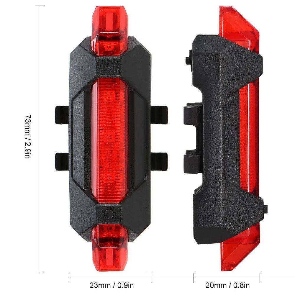 3pcs Super Bright USB Rechargeable Bike Taillight