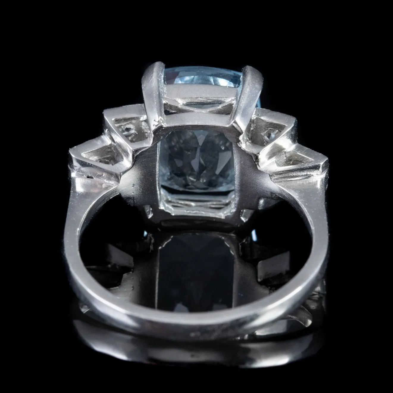 5Ct Aquamarine 0.60Ct Diamond Platinum Ring