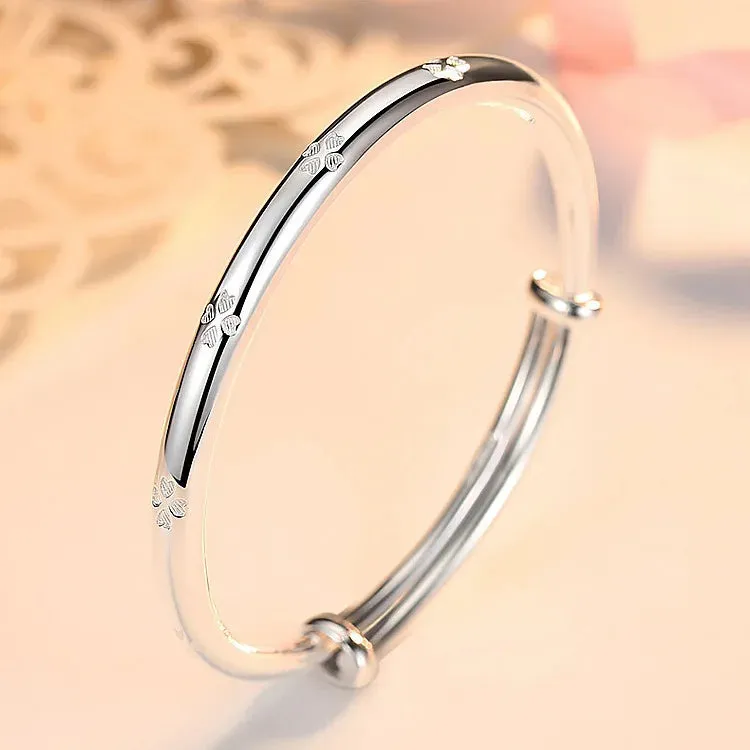 925 sterling silver charm Lucky grass clovers bracelets Bangles for women Original Designer fashion party wedding  jewelry gifts