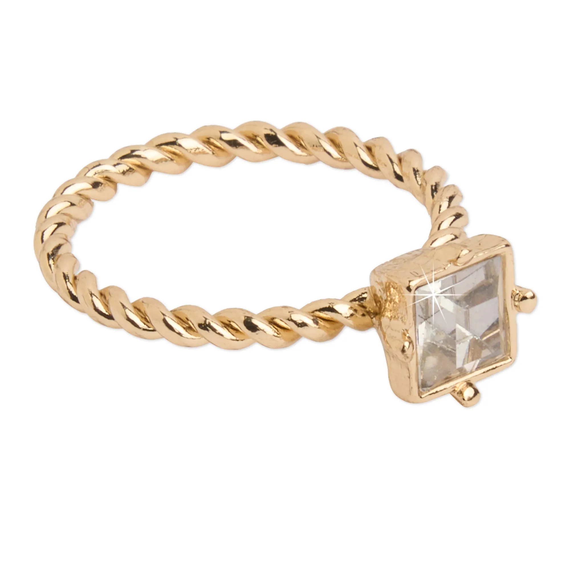 Accessorize London Women's Gold Crystal Ring Pack Medium