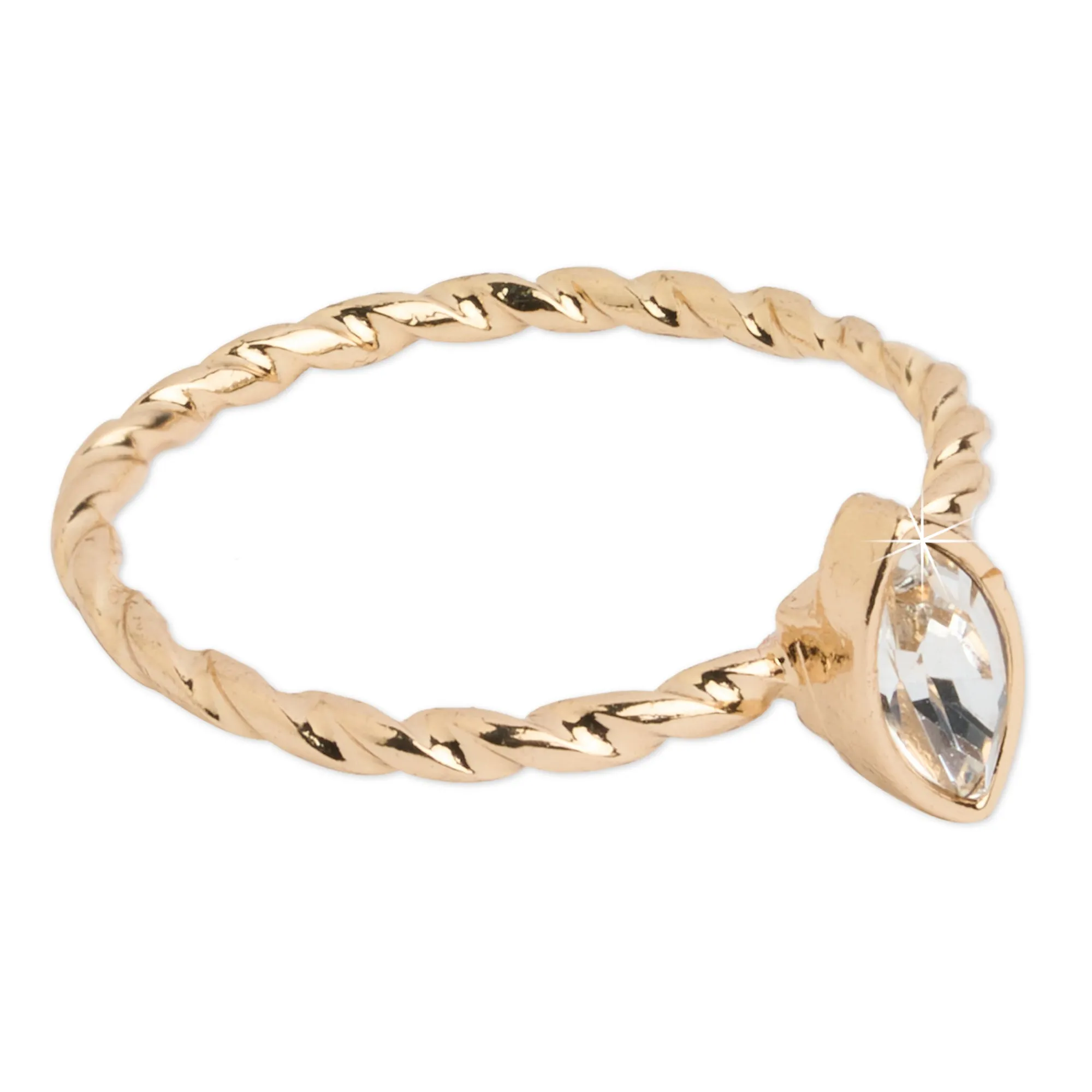 Accessorize London Women's Gold Crystal Ring Pack Medium