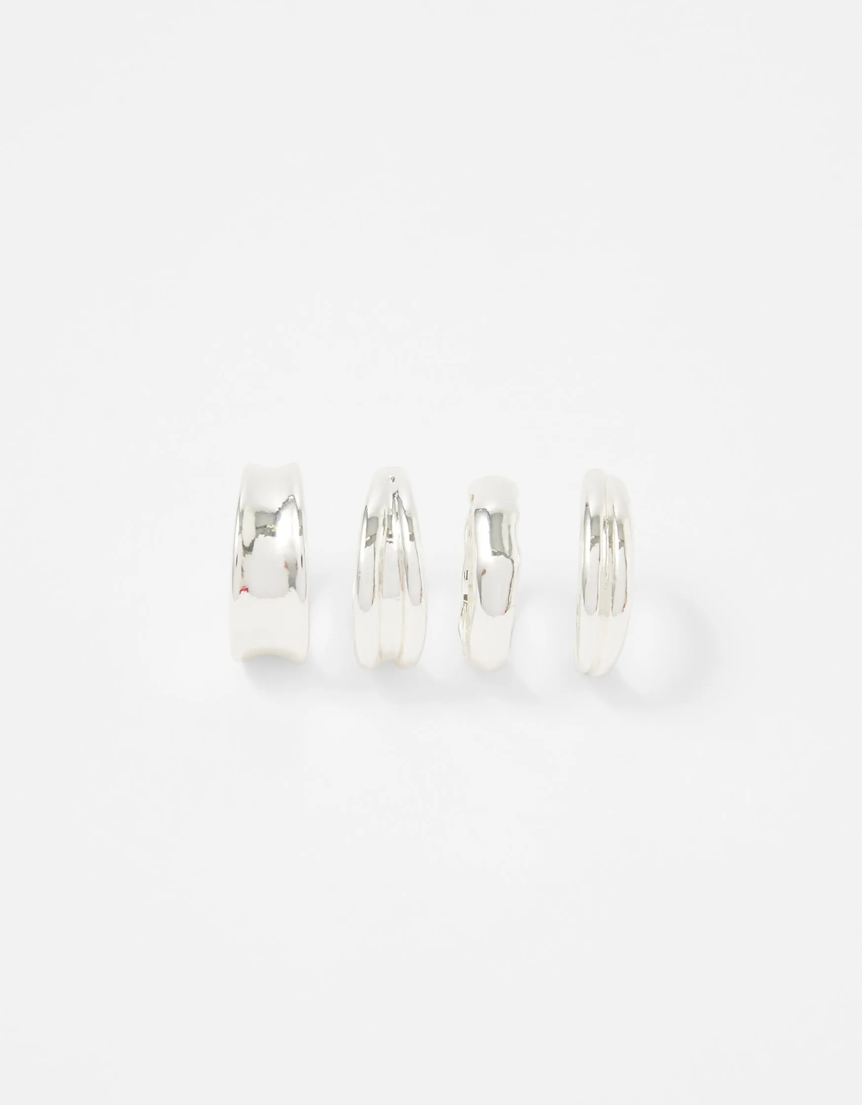 Accessorize London Women's Pack Of 4 Chunky Stacking Rings Medium