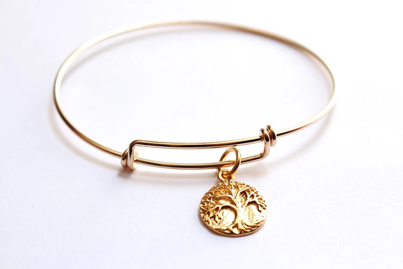 Adjustable Bangle Bracelet, Charm Bracelet, Gold Bracelet, Charm Bracelet, Adjustable Bracelet, Wire Bangle Bracelet, Gold Bangle