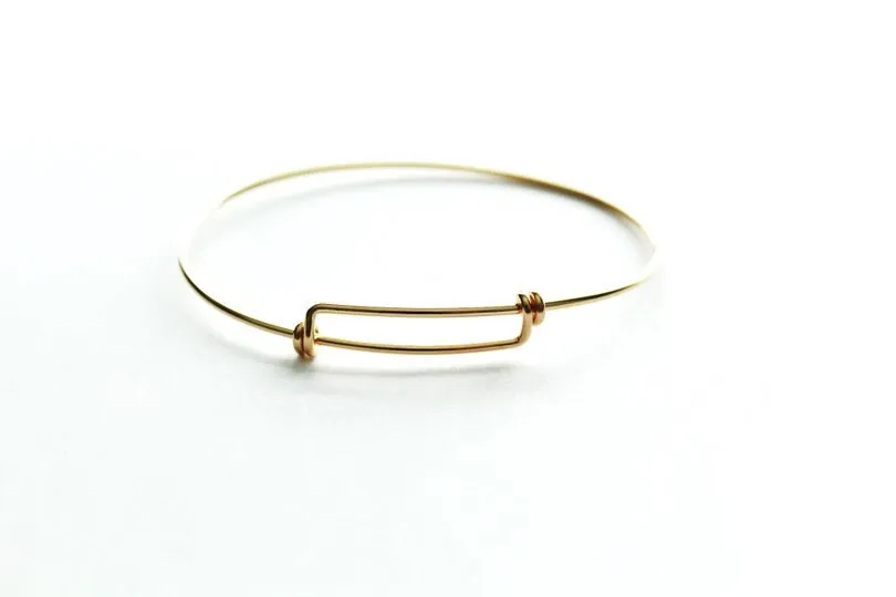 Adjustable Bangle Bracelet, Charm Bracelet, Gold Bracelet, Charm Bracelet, Adjustable Bracelet, Wire Bangle Bracelet, Gold Bangle