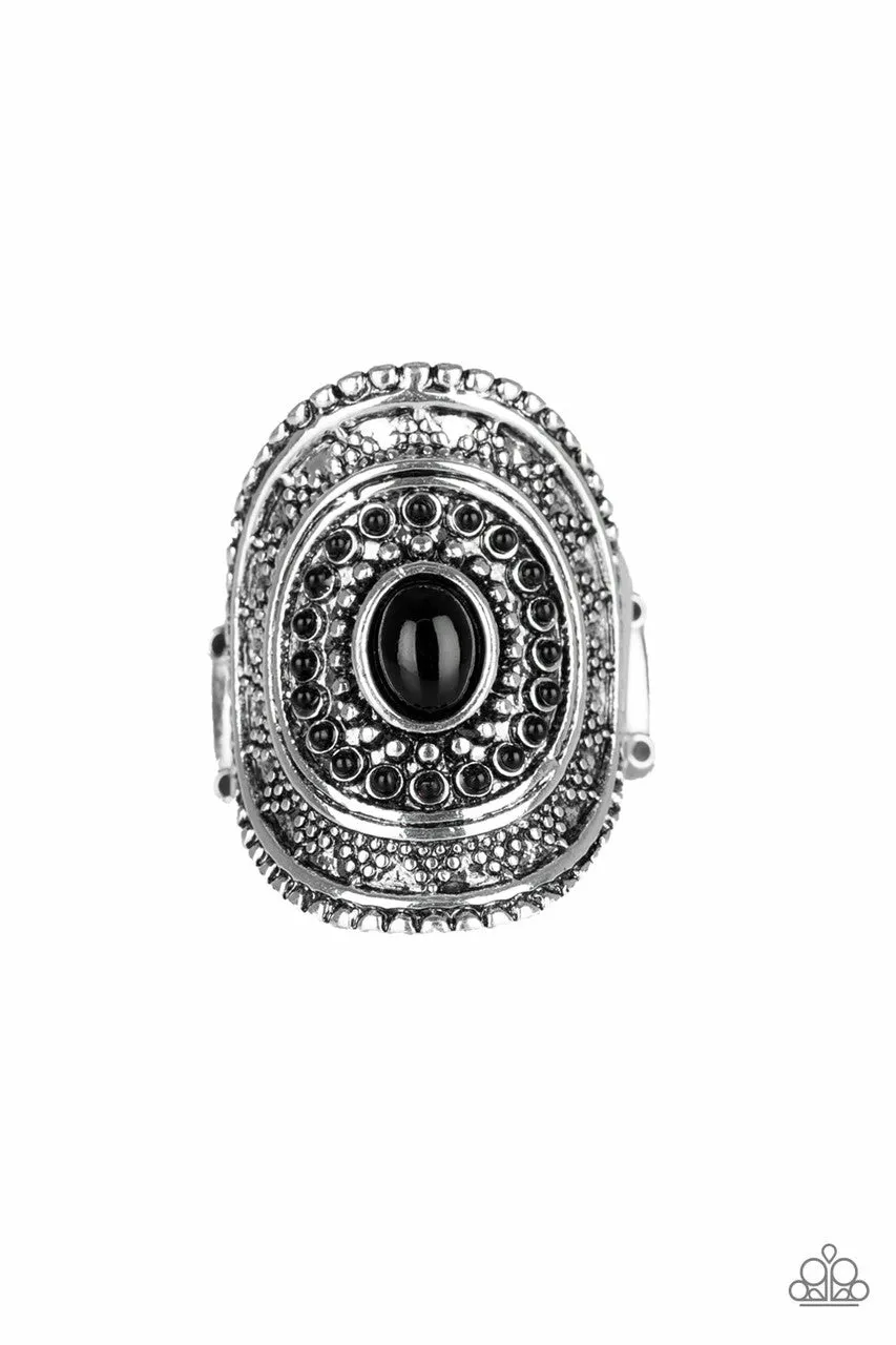 Adventure Venture Black Paparazzi Ring