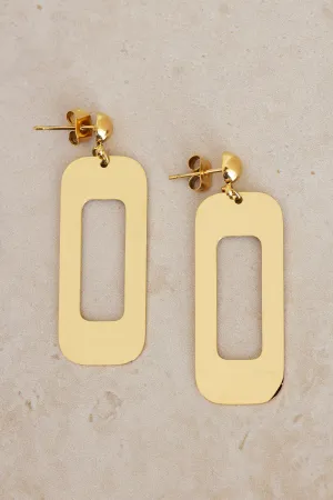 Akasha Geometric Drop Earrings - Gold