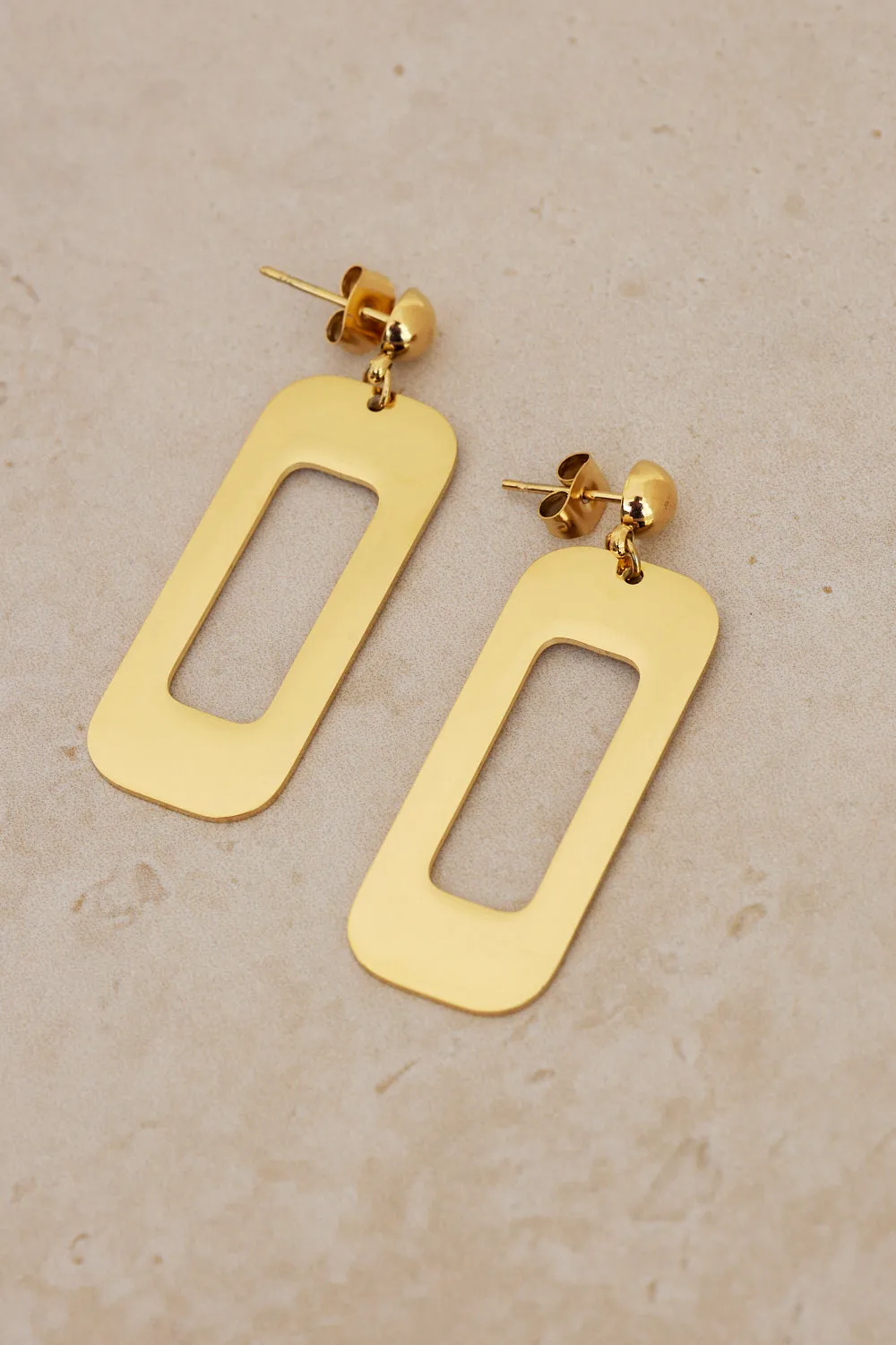 Akasha Geometric Drop Earrings - Gold