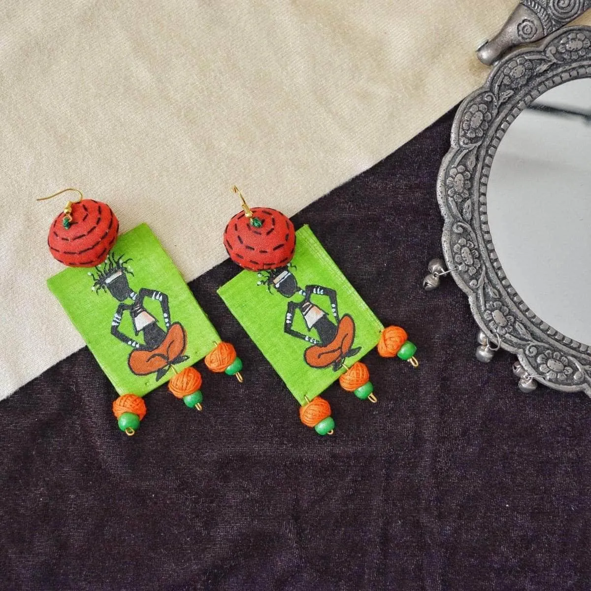 Akina Momma Handpainted Green (Earrings)