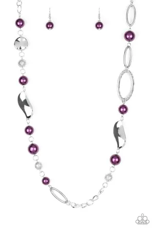 All About Me Purple and Silver Necklace - Paparazzi Accessories