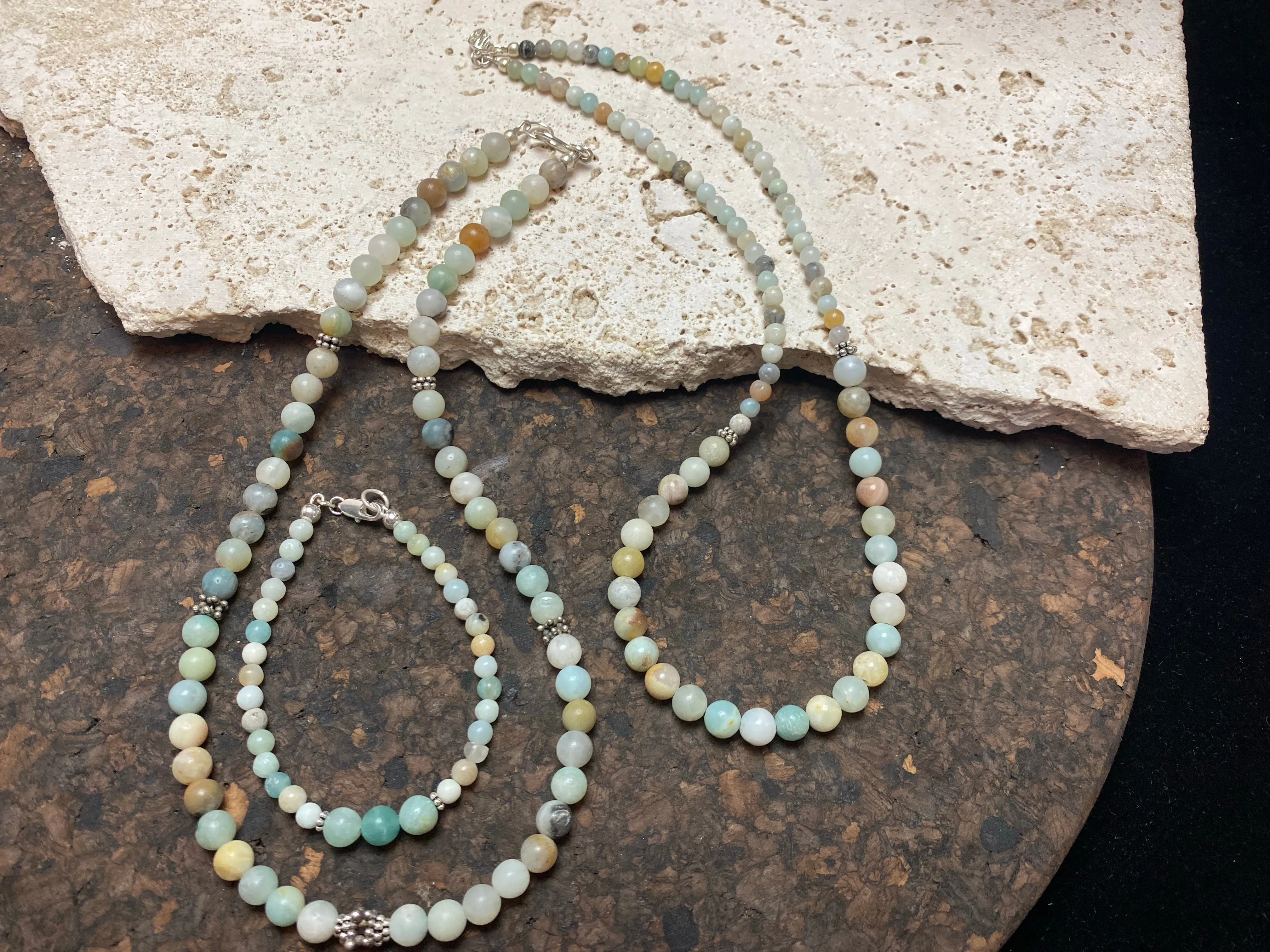 Amazonite And Silver Jewellery - Necklaces and Bracelet