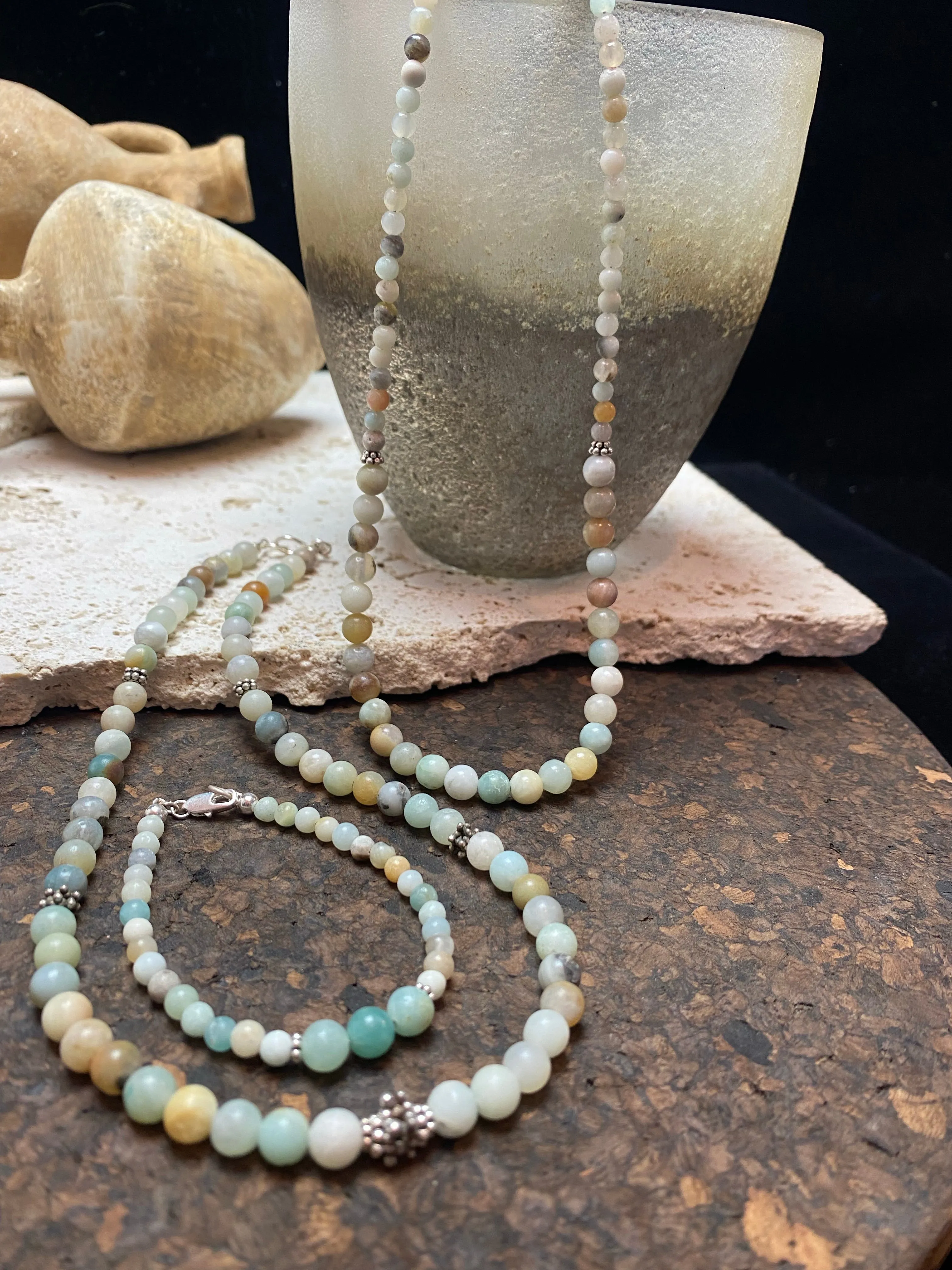 Amazonite And Silver Jewellery - Necklaces and Bracelet