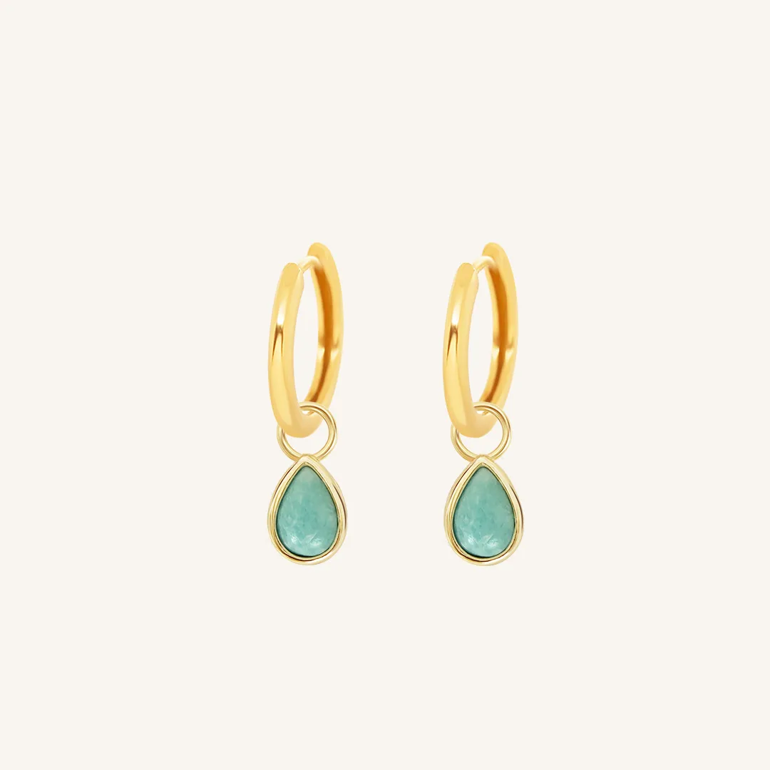 Amazonite Trove Charm Hoops