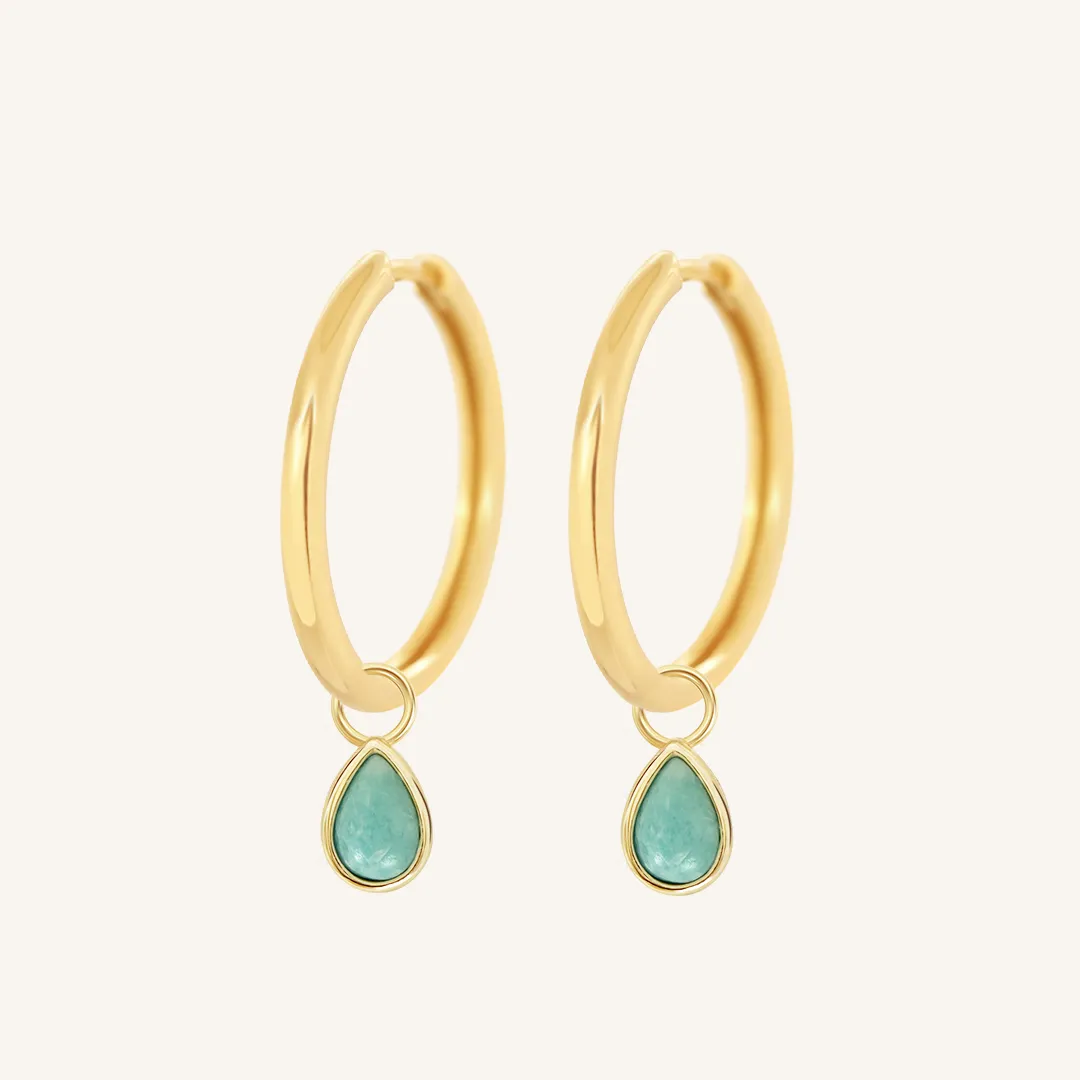 Amazonite Trove Charm Hoops