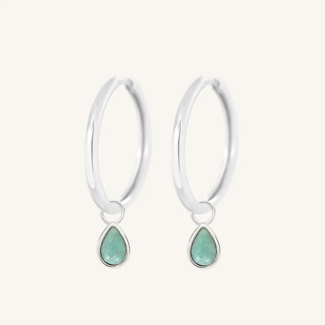 Amazonite Trove Charm Hoops