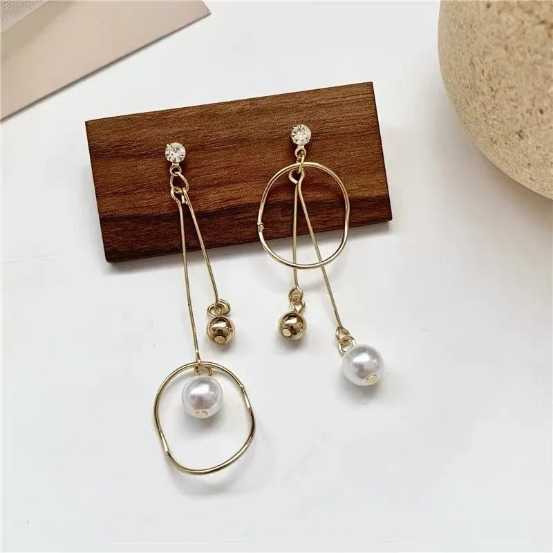 Asymmetrical Pearl Earrings