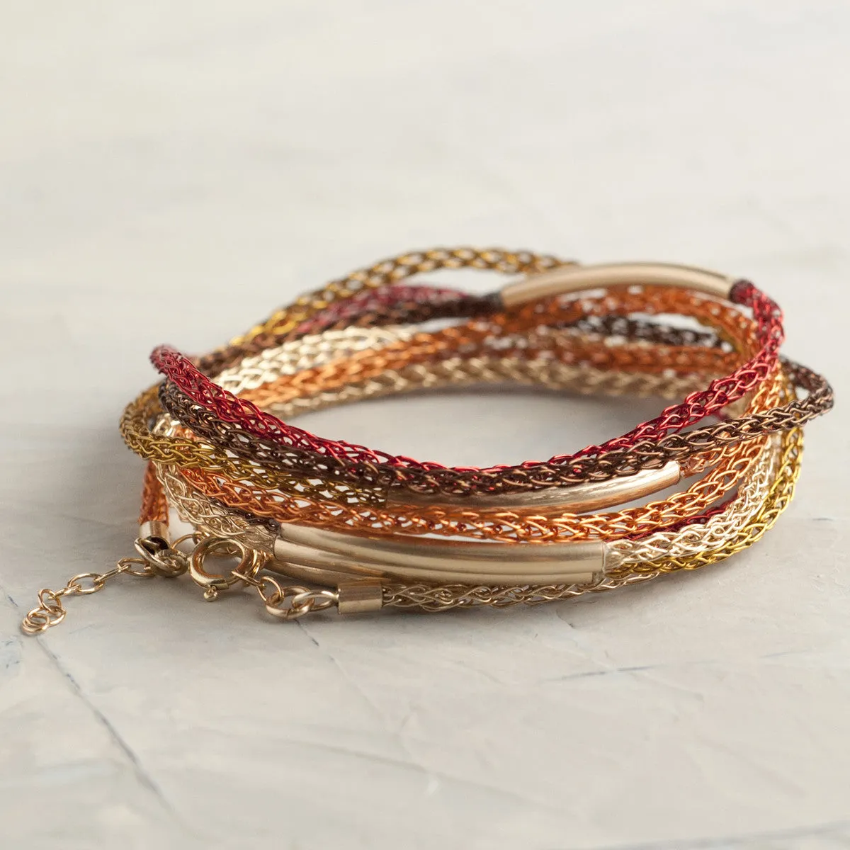 AUTUMN colors BOHO Wire crochet bracelet