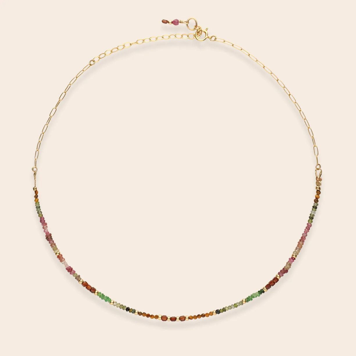 Autumn Rainbow Half Stone Integrated Necklace