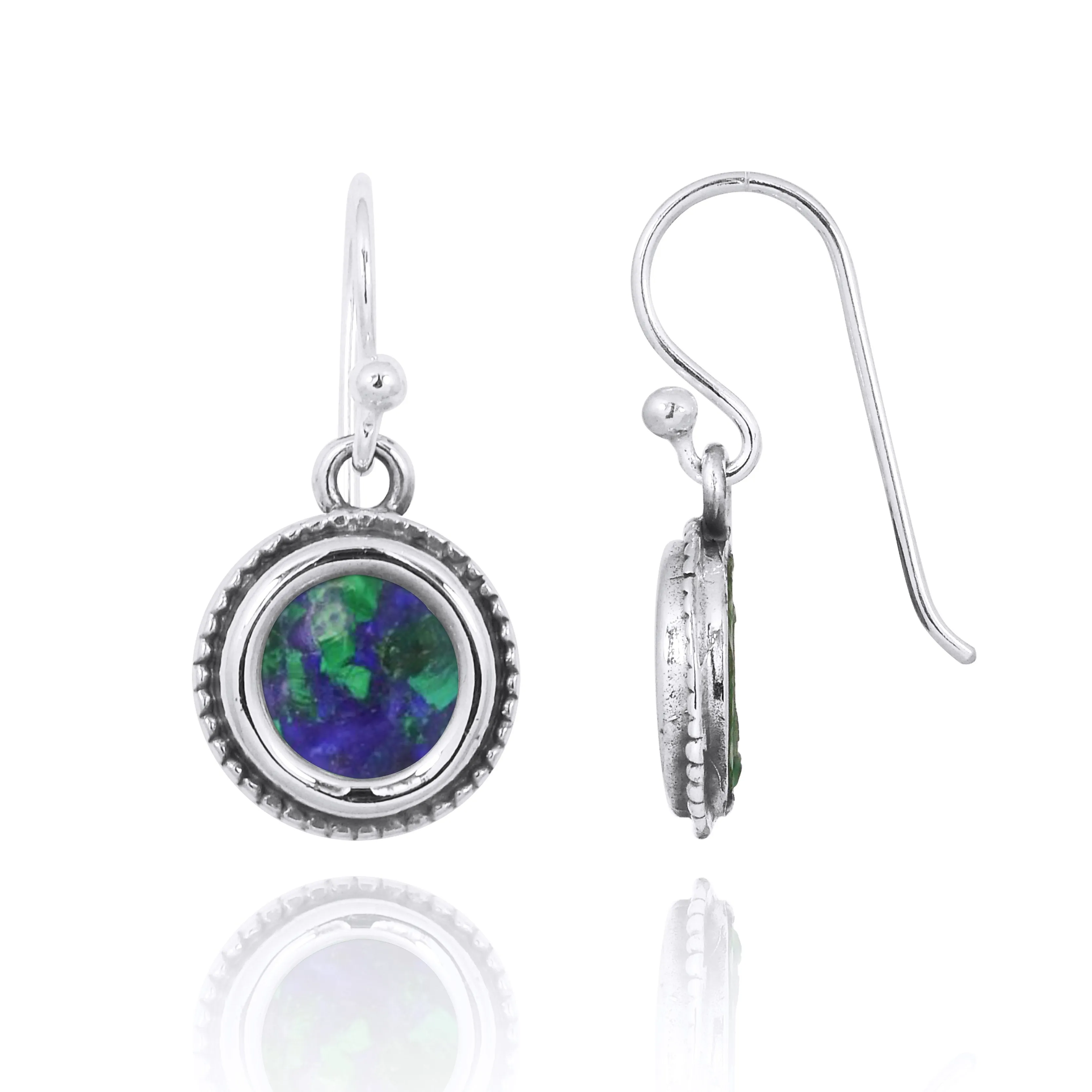 Azurite Malachite  Drop Earrings