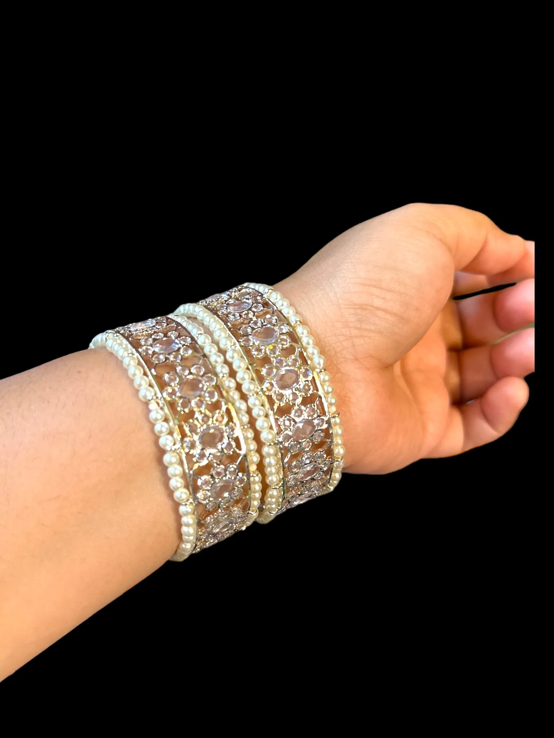 B141 Aleezay hyderabadi silver plated bangles ( READY TO SHIP  )