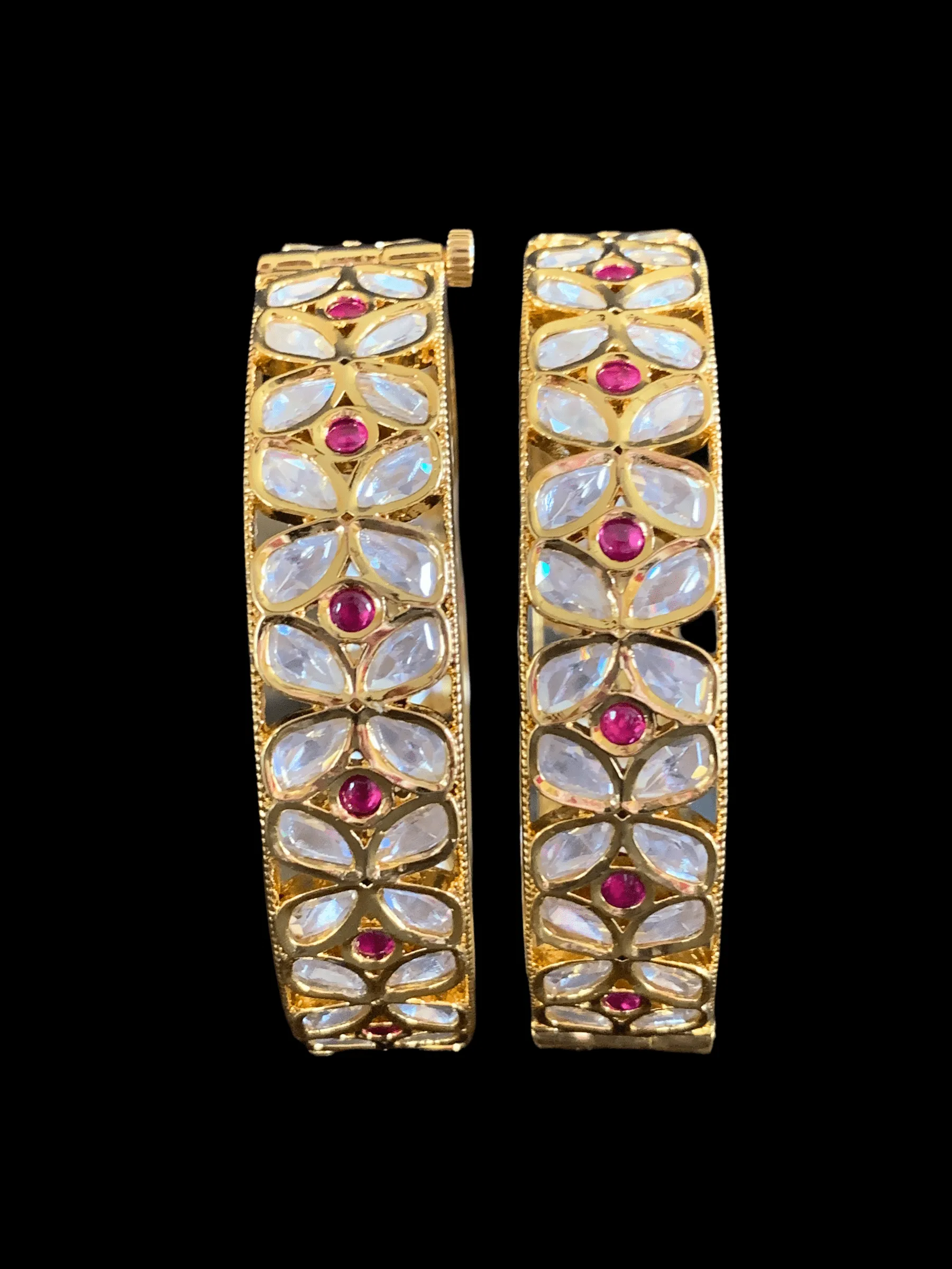 B84  Roohi polki bangles - 1 pair ( READY TO SHIP )