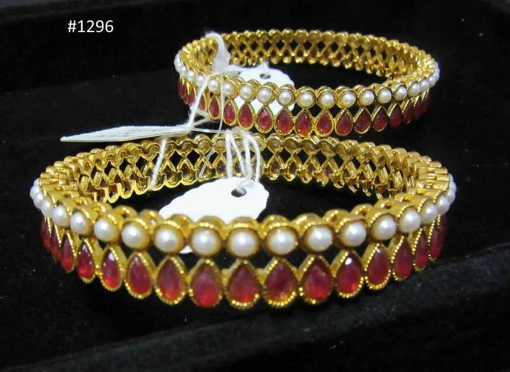 Bangles 3051296 Indian Designer Golden Bangles 2.8 Shieno Sarees