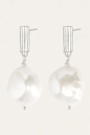 Baroque Pearl Earrings - Silver