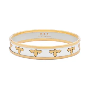 Bee Cream & Gold Enamel Bangle