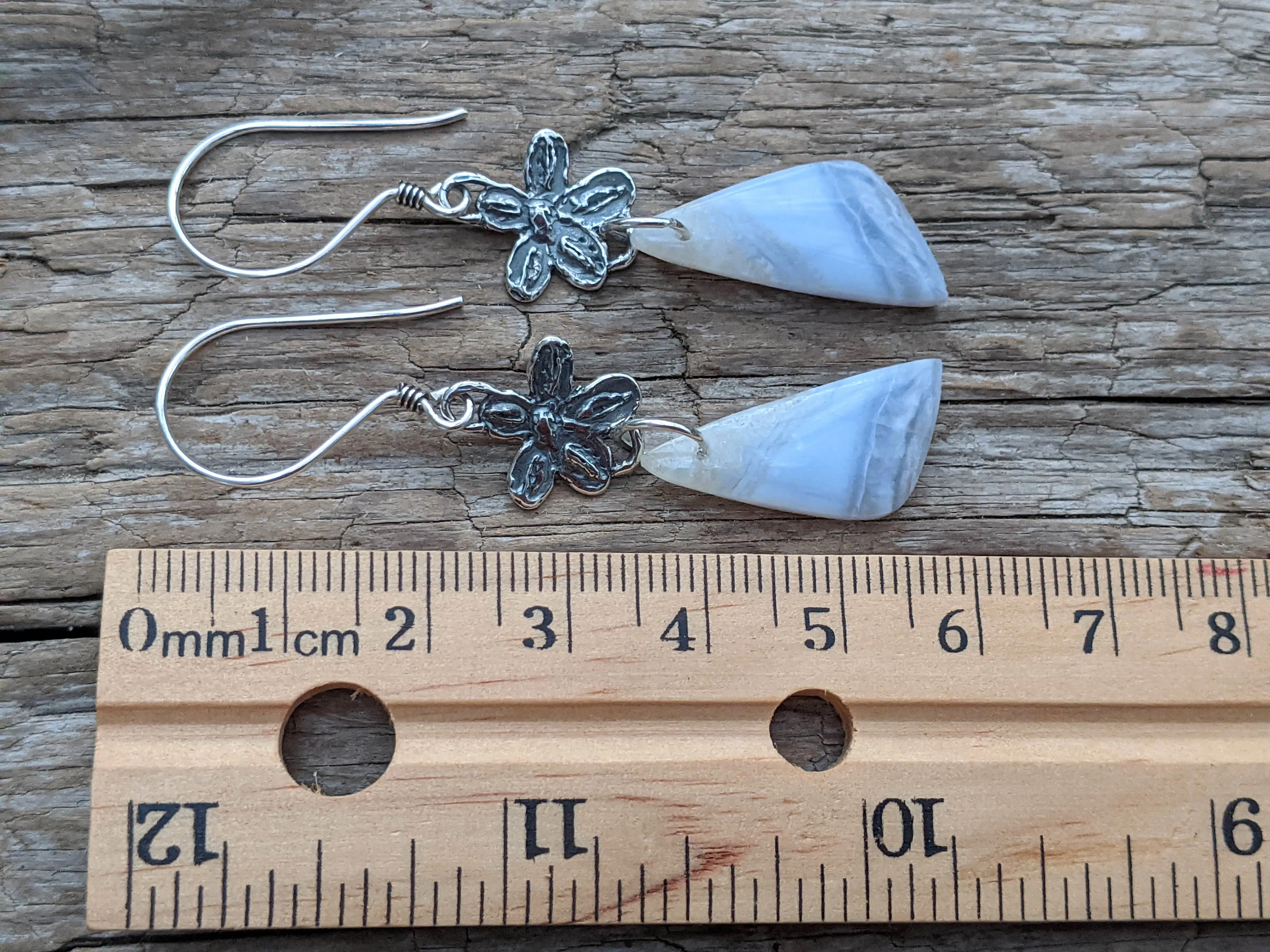 Blue Lace Agate Artisan Earrings