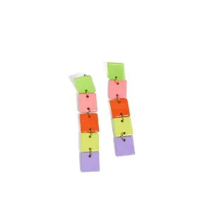 Bright Squares Drop Earrings