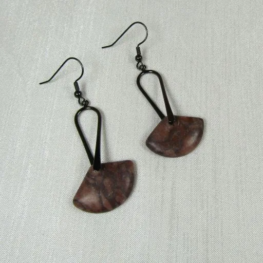 Brown Zebra Jasper Gemstone Earrings