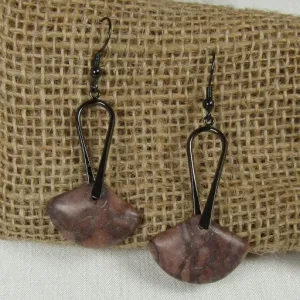 Brown Zebra Jasper Gemstone Earrings