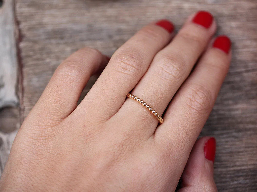 Bubbles Beads Gold Wedding Ring ♥