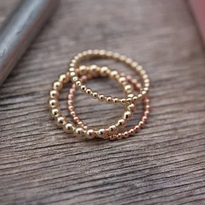 Bubbles Beads Gold Wedding Ring ♥