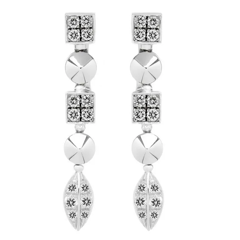 Bulgari Lucea White Gold Diamond Drop Earrings