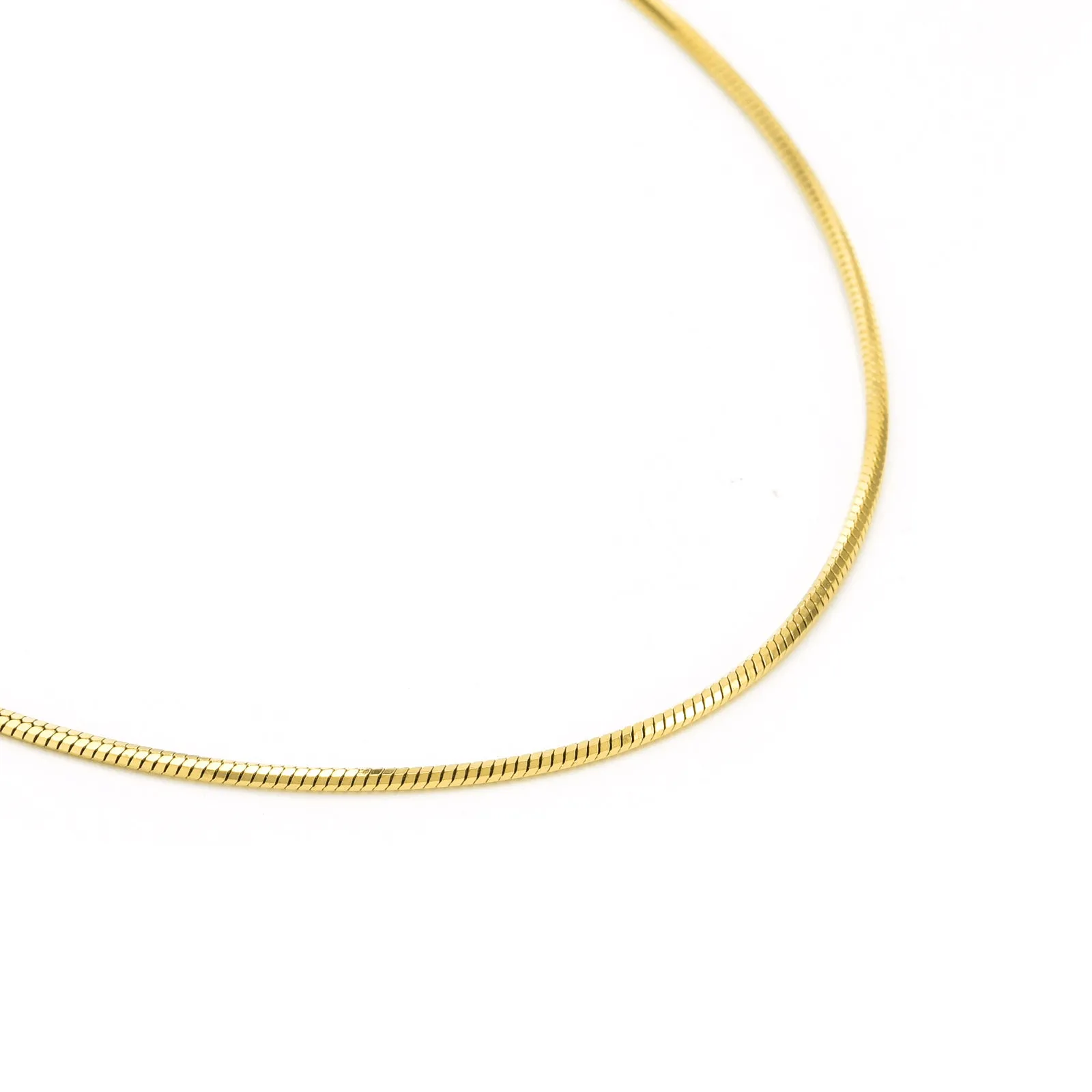 C001G B.Tiff Gold Octagonal Herringbone Chain Necklace